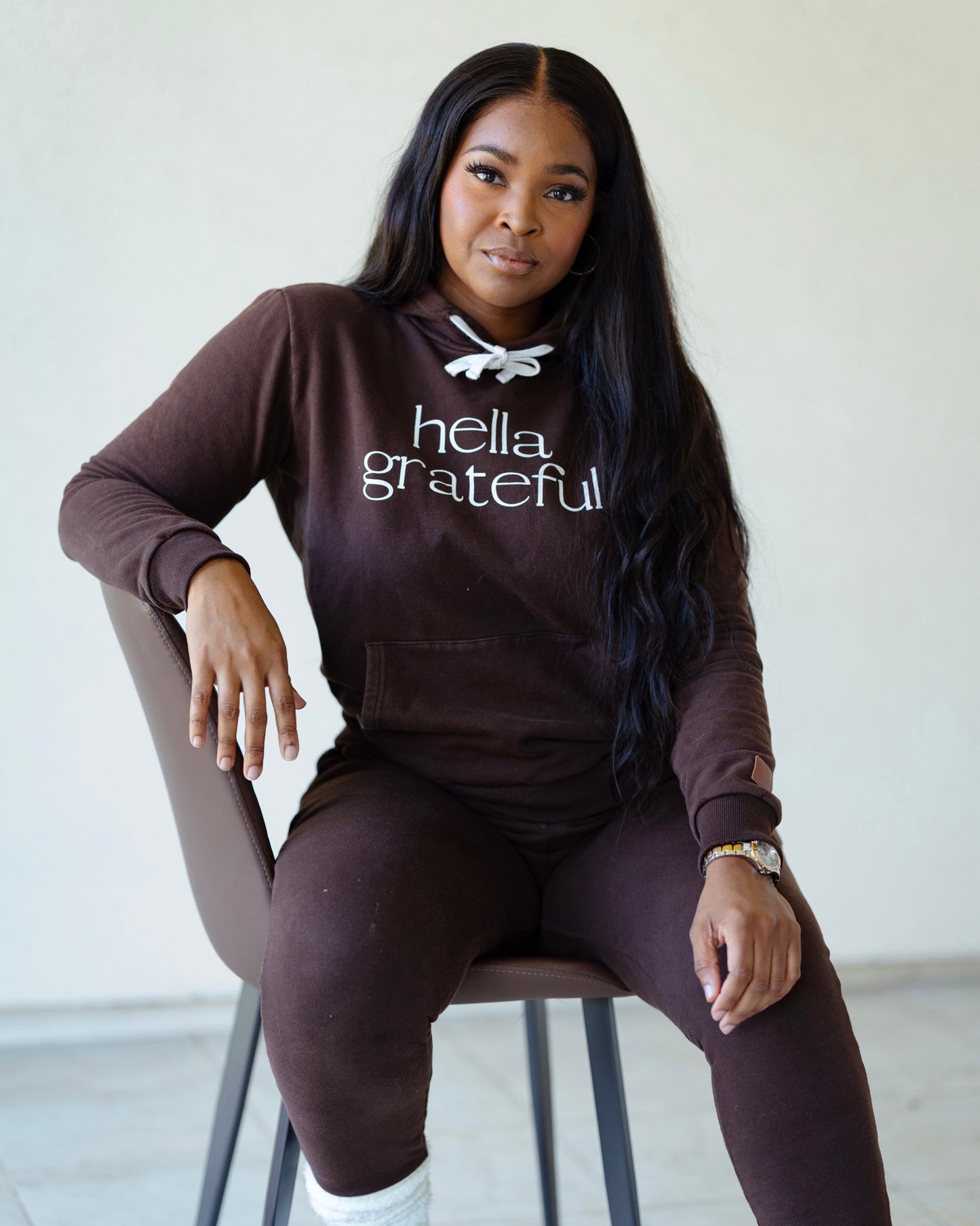 Hella Grateful Hoodie (Brown)
