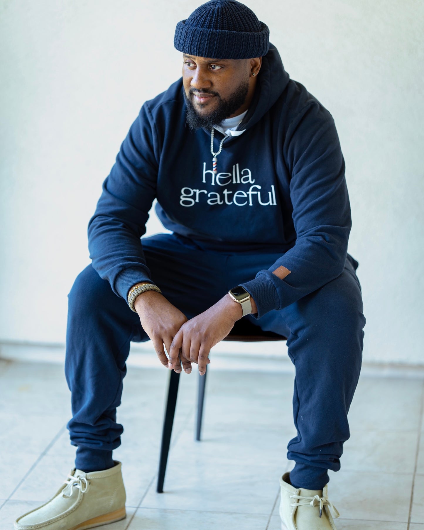 Hella Grateful Hoodie (Navy Blue)