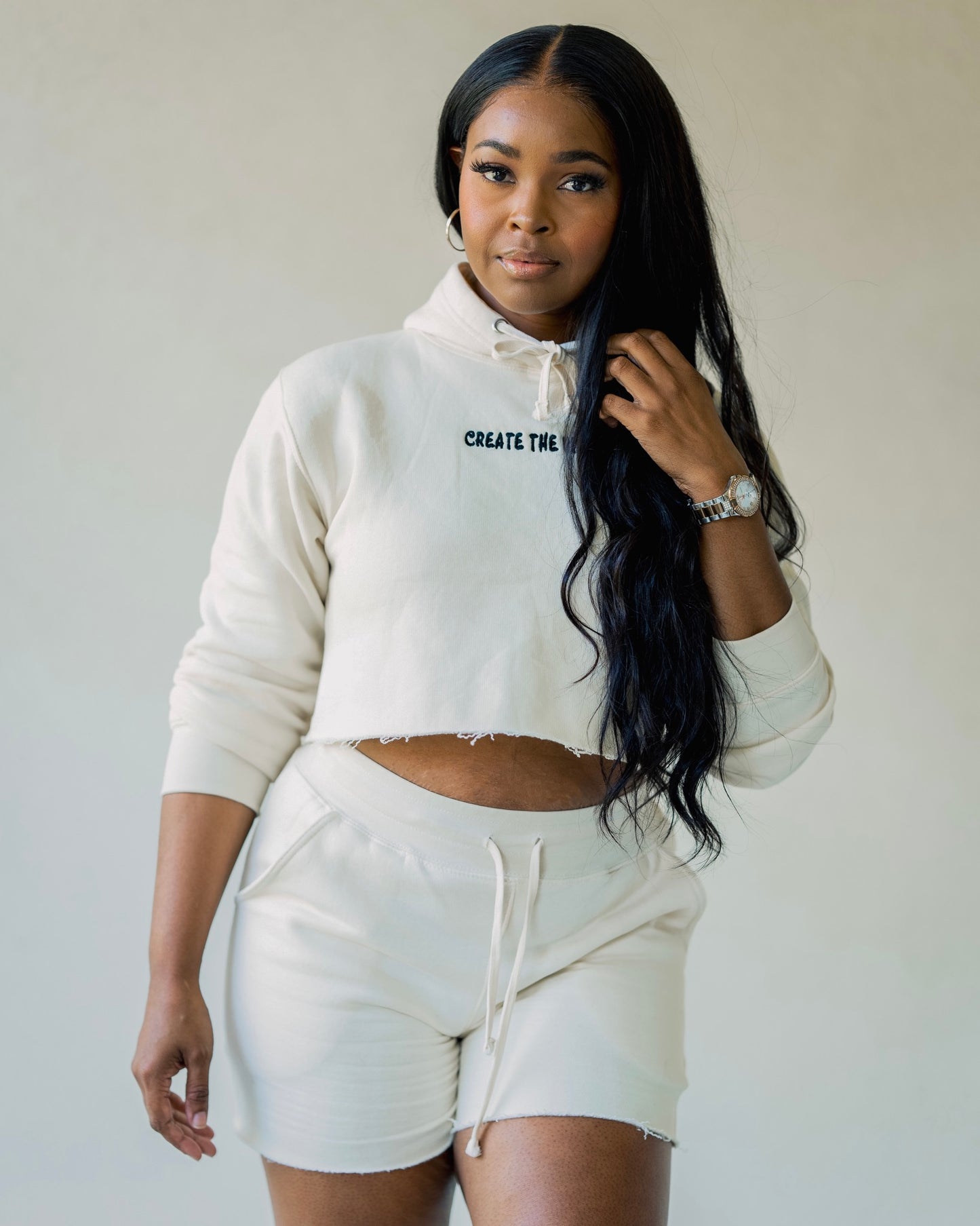 Create the ViBE Cream Short Set