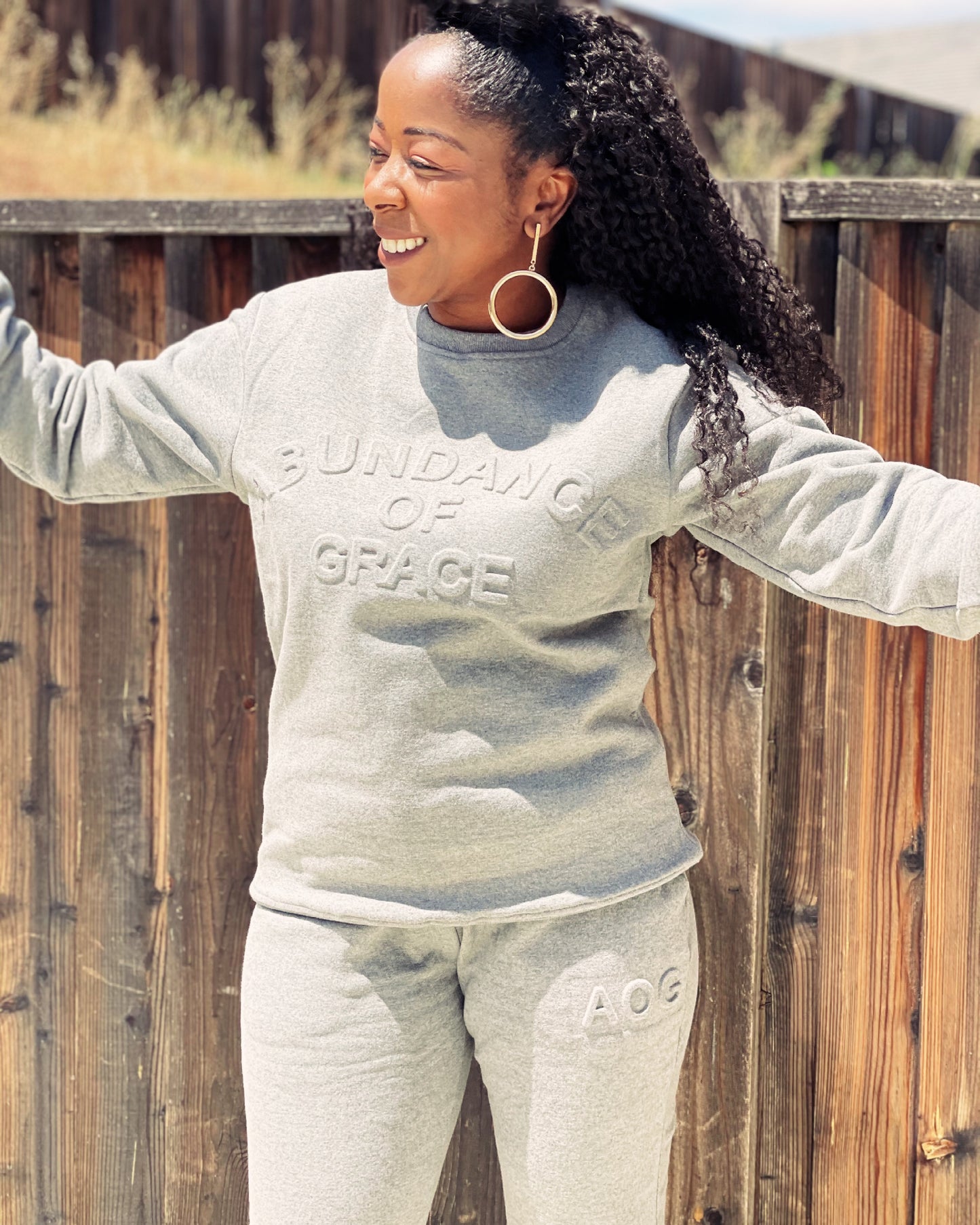 Grey Embossed Sweater