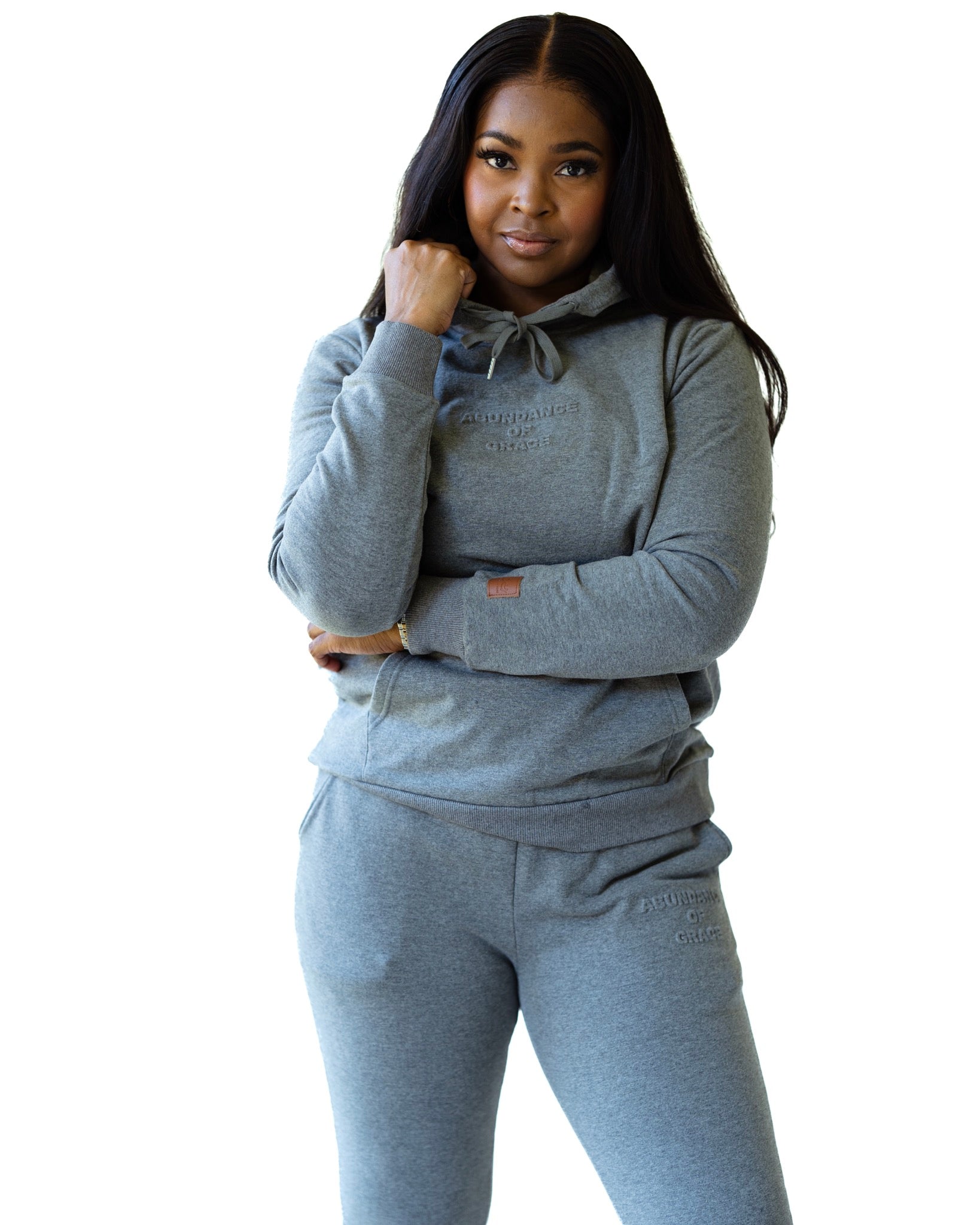 Womens grey best sale jogger set