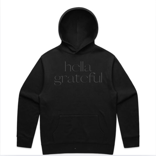 Hella Grateful Hoodie (Black on Black